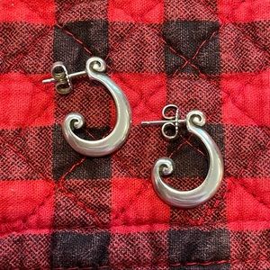 Retired James Avery Scroll Ear Posts in Sterling Silver